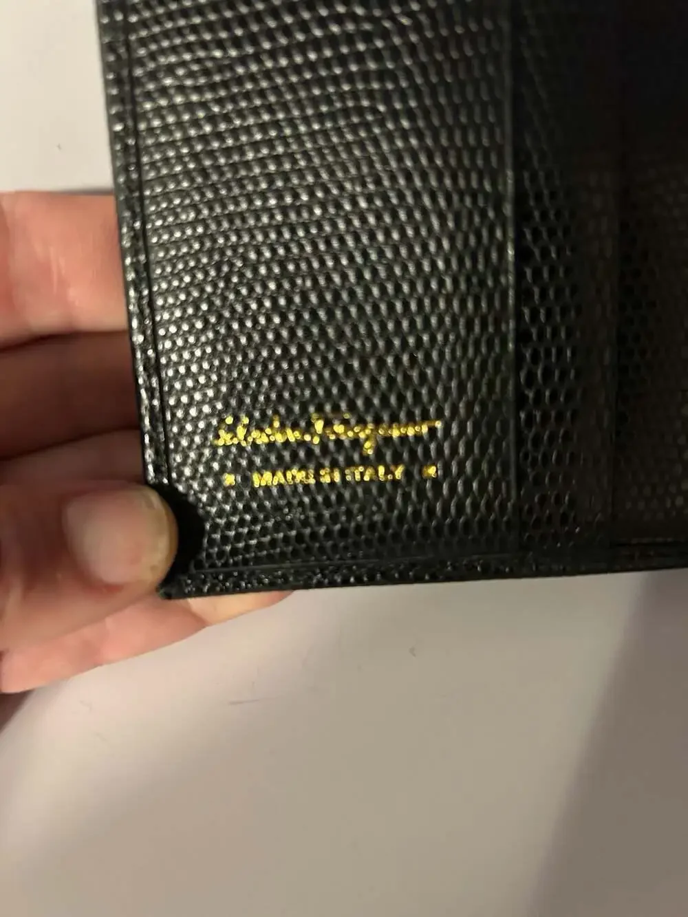 Salvatore Ferragamo Black Textured Leather Wallet With Gancini Clasp